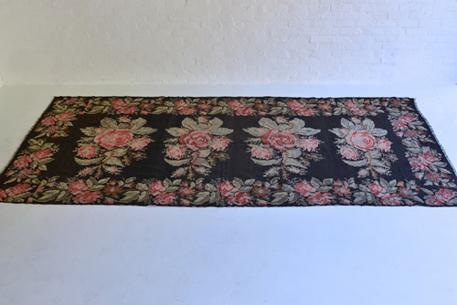 015 Large black & pastel floral carpet